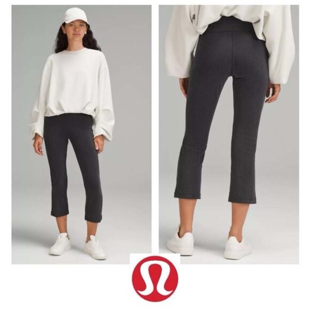 Lululemon Ribbed Softstreme Zip-Leg High Rise Cropped Pant 25” - Picture 6 of 7